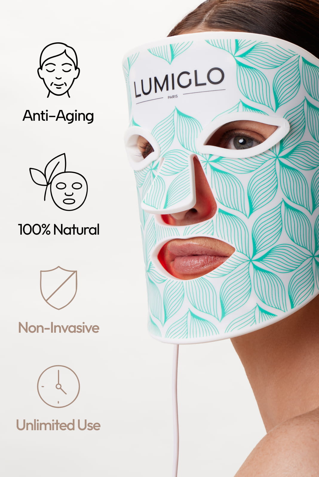 Anti-Aging Red Light Therapy Face Mask | Lumiglo Pro V2